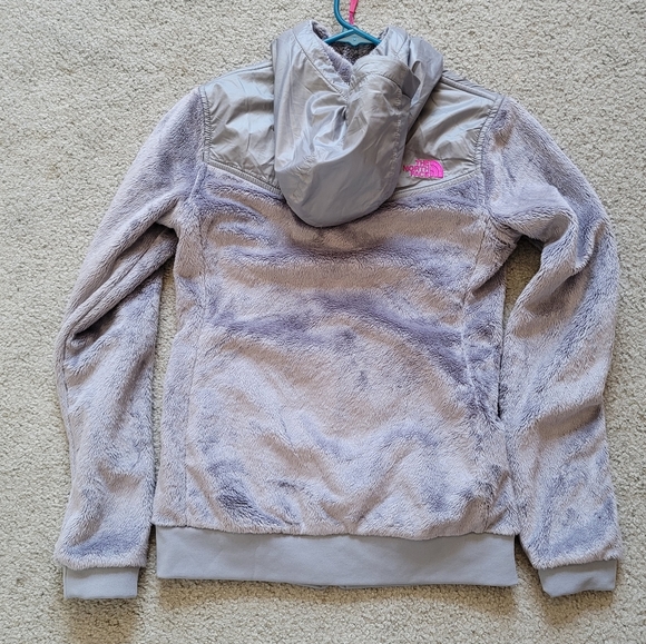 The North Face Women's XS Active Fleece Performance Jacket Grey Pink Logo Zip Up - Picture 14 of 16